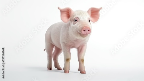 Adorable little piglet on a clean white background perfect for farm animal themes