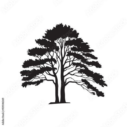 A tree silhouette is a striking, dark outline of a tree against a lighter background, capturing the tree's intricate branches and form in a simple, elegant shape, often evoking a sense of calm and nat