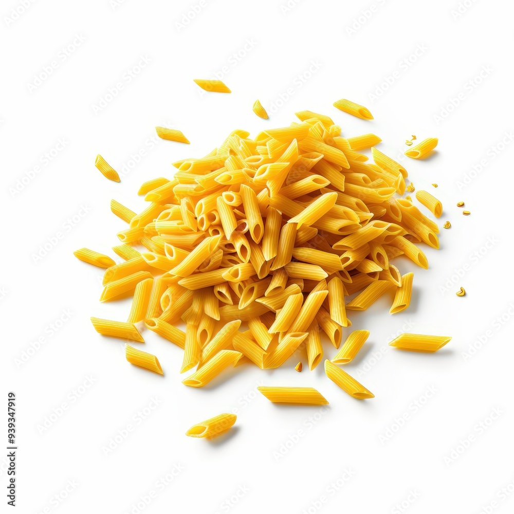 Uncooked Penne Pasta Isolated on White Background Uncooked Penne Pasta Isolated on White Background