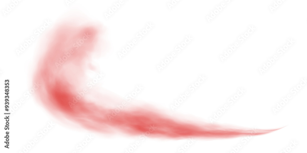 Obraz premium Red fog or smoke. Red smog clouds on floor. Cigarette smoke. Morning fog over land or water surface. Magic haze. Cloud, smoke, fog. PNG.
