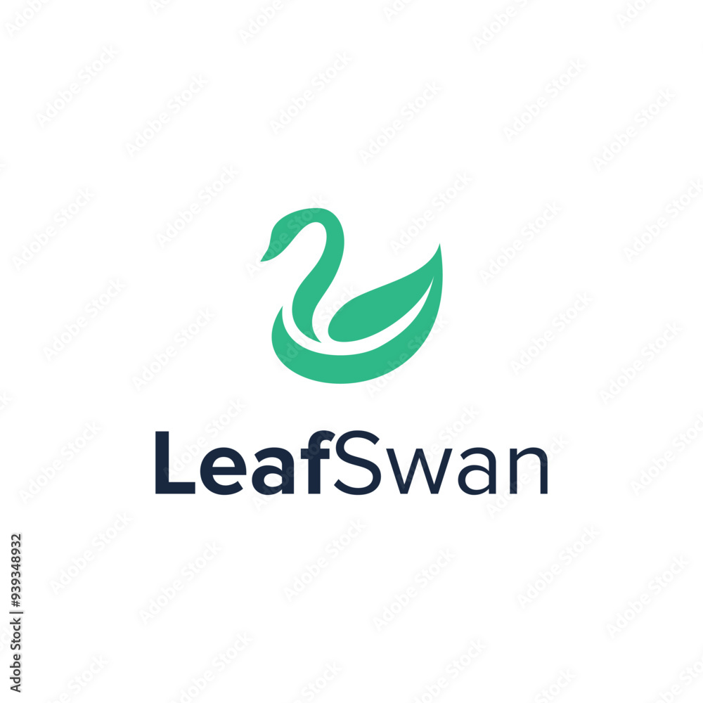 leaf swan simple sleek creative geometric modern logo design leaf swan simple sleek creative geometric modern logo design