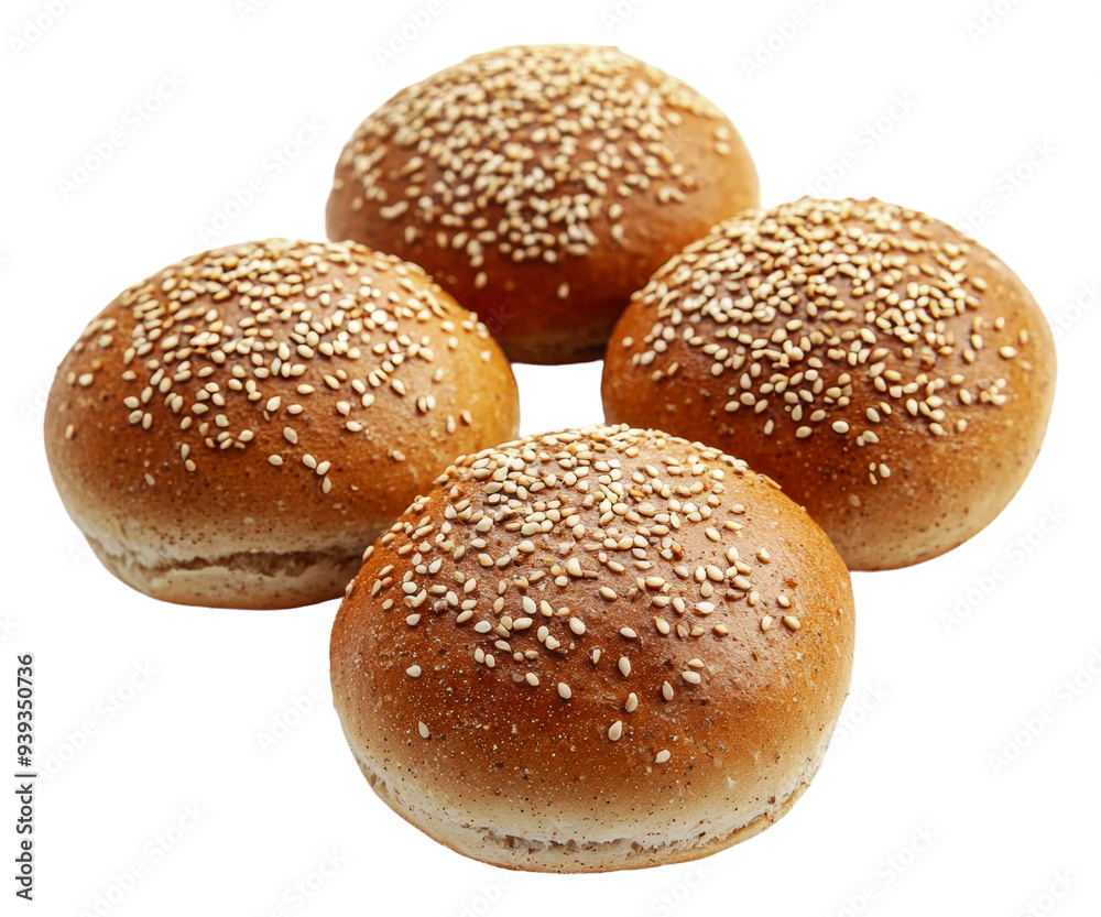 PNG Sesame seed burger buns on white background PNG Sesame seed burger buns on white background