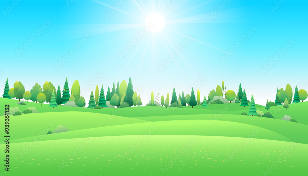 Panorama view with green mountain landscape and blue sky with cloud.
Panorama view with green mountain landscape and blue sky with cloud.