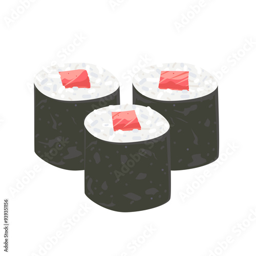 Tuna maki sushi. Japanese food

