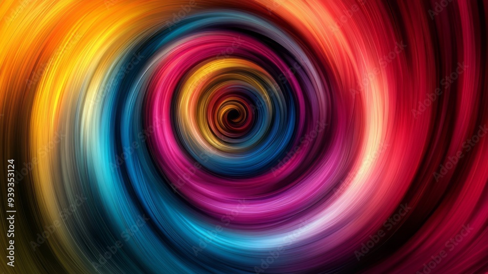 Obraz premium Hypnotic Swirling Vortex of Vibrant Colors in Augmented Reality