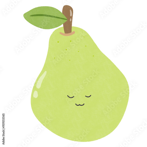 cute pear kawaii cartoon fruit