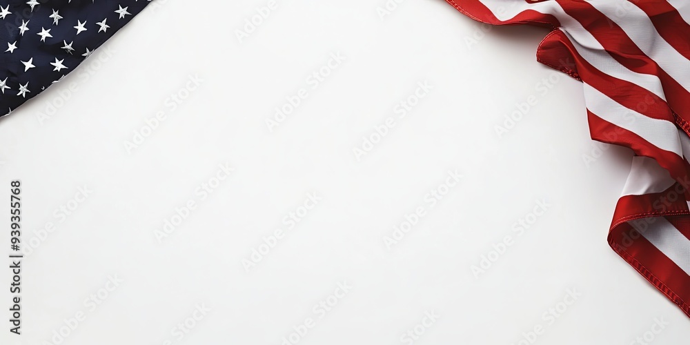 American flag corners on a white background with copy space. American flag corners on a white background with copy space.