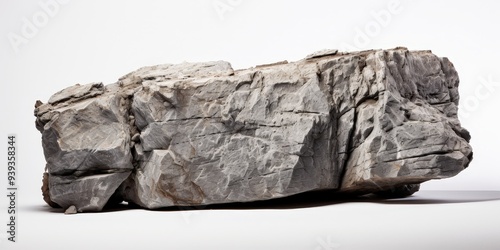 Rough Grey Rock Isolated on White Background