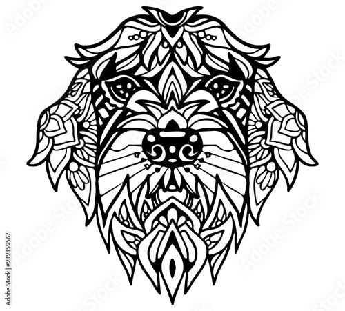 Wirehaired Pointing Griffon Mandala Tattoo	