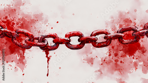 Bloody Chain on White Background