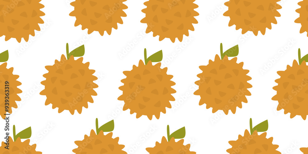 Durian Pattern Design durian pattern Background. flat illustration durian background ...