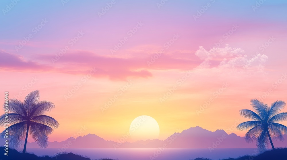 Breathtaking Tropical Sunset with Glowing Colors and Serene Gradients Breathtaking Tropical Sunset with Glowing Colors and Serene Gradients