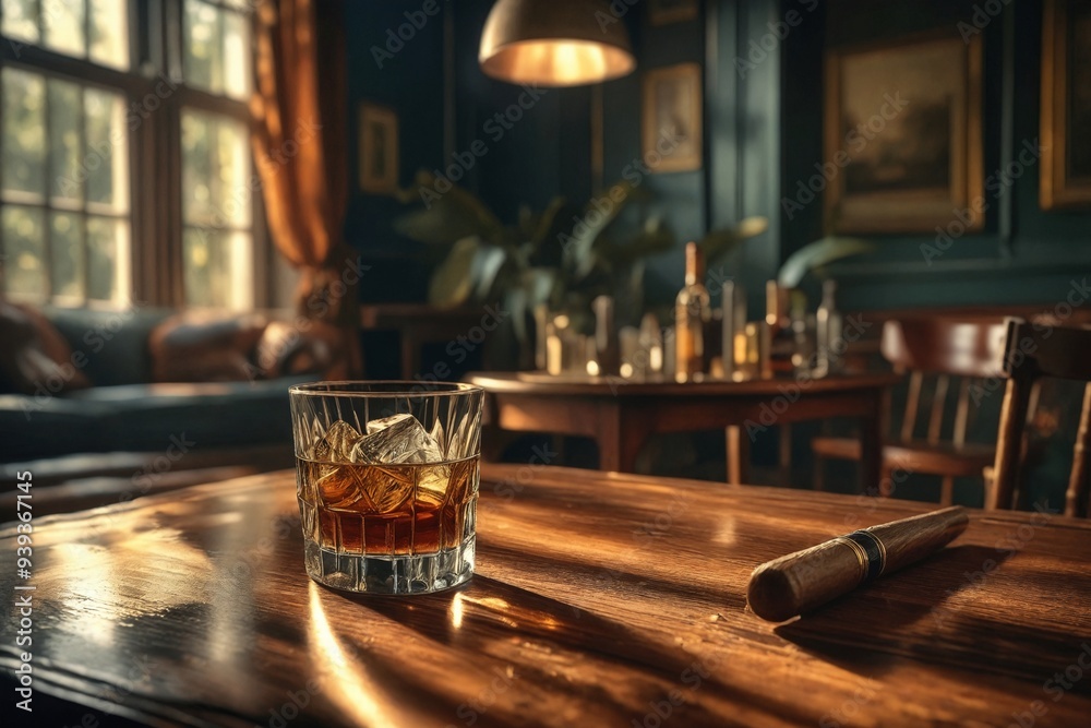 Whiskey on the Rocks in a Bar Whiskey on the Rocks in a Bar