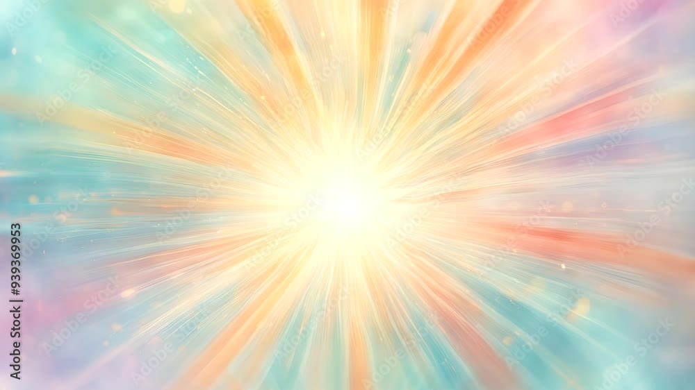 A vibrant burst of light with pastel colors radiating outward, creating a dreamy atmosphere. A vibrant burst of light with pastel colors radiating outward, creating a dreamy atmosphere.