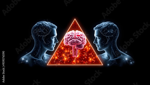 Cognitive Behavioral triad isolated with white highlights, png photo