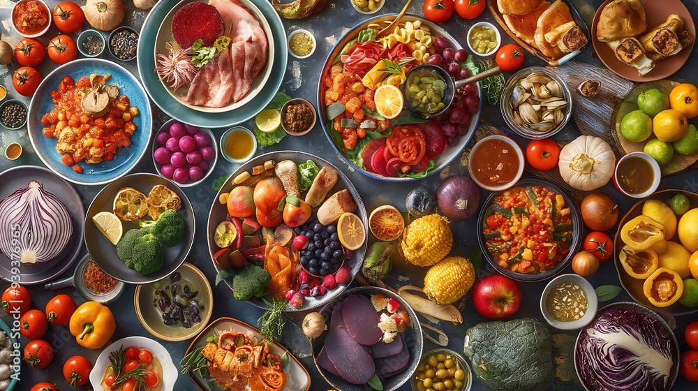 An imaginative food collage featuring a mix of cuisine from around the world, celebrating diversity and culinary creativity. An imaginative food collage featuring a mix of cuisine from around the world, celebrating diversity and culinary creativity.