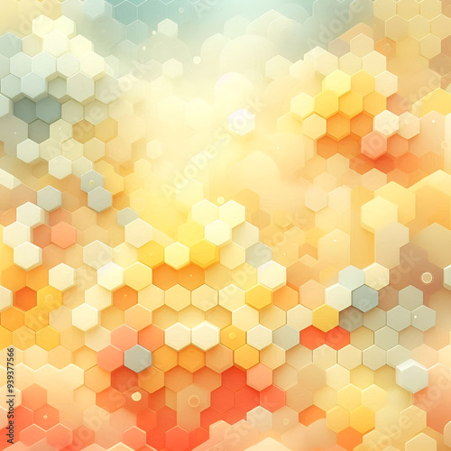 Abstract colorful hexagon pattern and texture with hexagonal elements background by AI generative