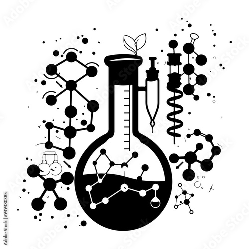 Biomedical Engineering silhouette vector illustration