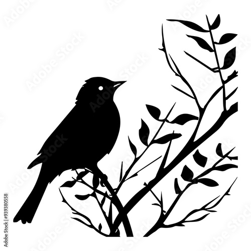 Bird Watching silhouette vector illustration