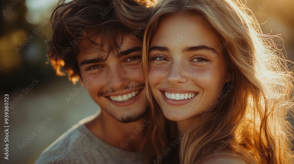 ecstatic young couple embracing in front of their new home warm sunlight bathes the scene highlighting their joy and the welcoming facade of the house ecstatic young couple embracing in front of their new home warm sunlight bathes the scene highlighting their joy and the welcoming facade of the house