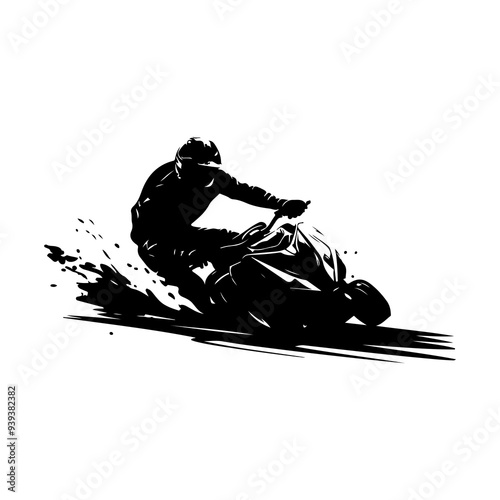 Drifting silhouette vector illustration