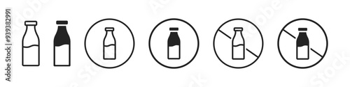 Lactose icon, logo. Lactose free symbol. Vector