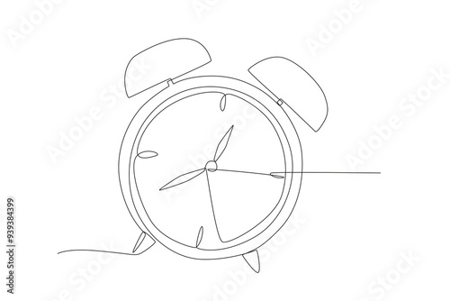 Alarm clocks concept one-line drawing