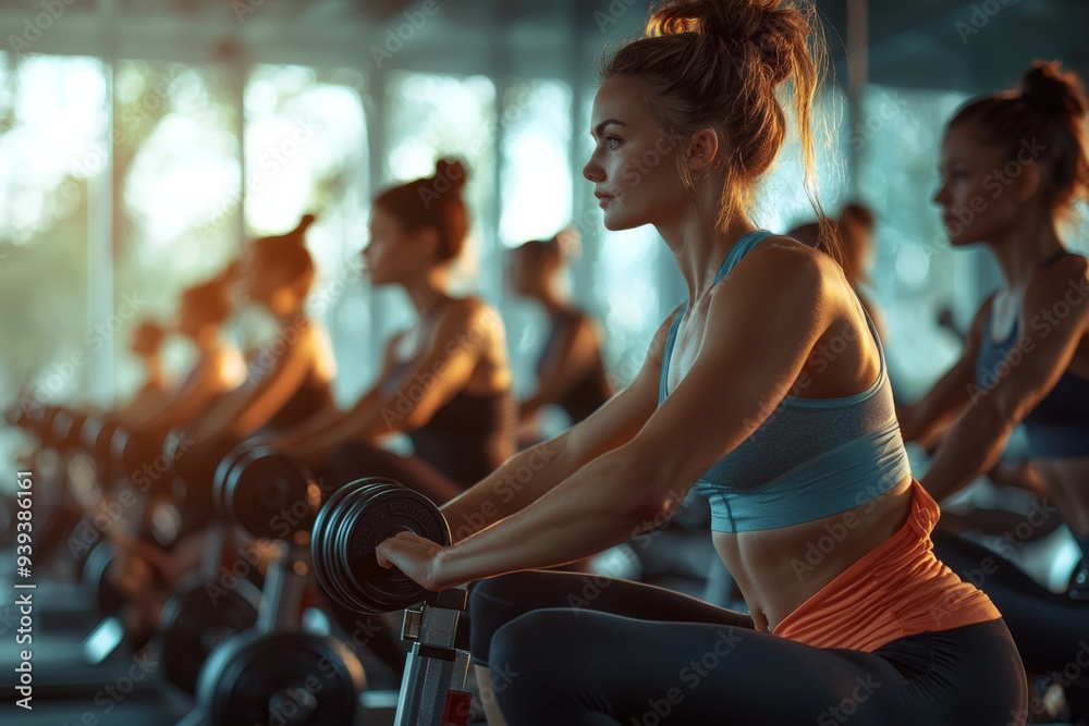 Fototapeta premium People practicing yoga and wellness routine created with Generative AI