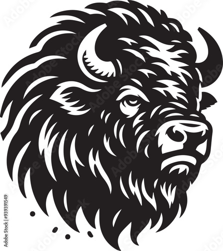 Bison vector illustration silhouette