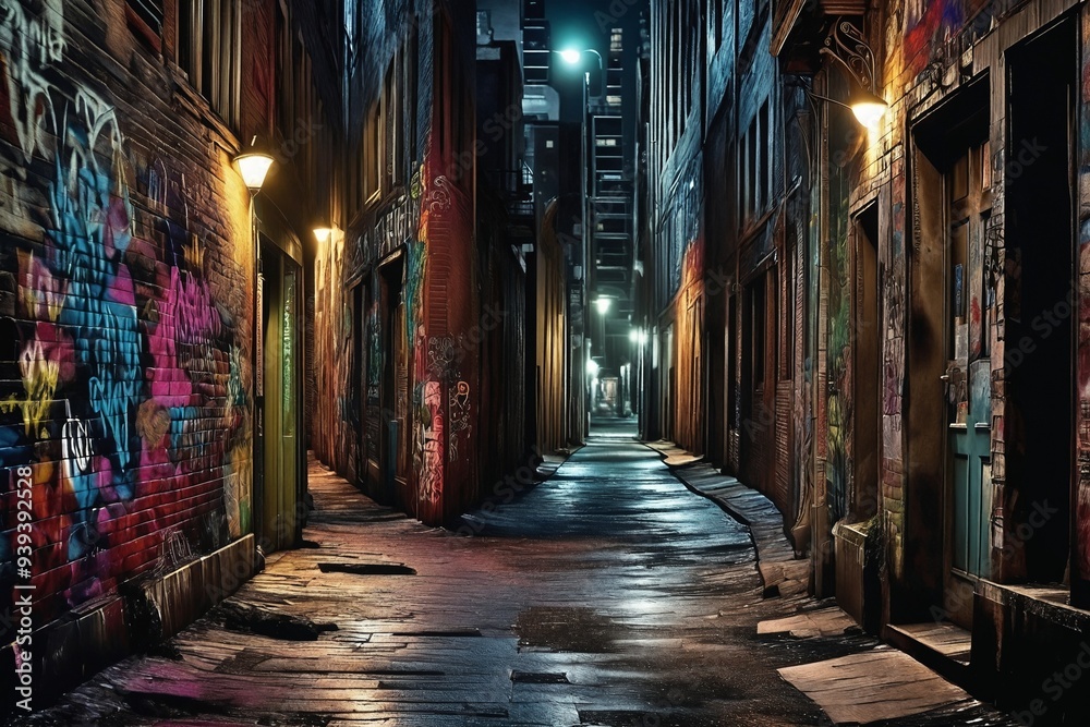 Nighttime Graffiti Alley Nighttime Graffiti Alley