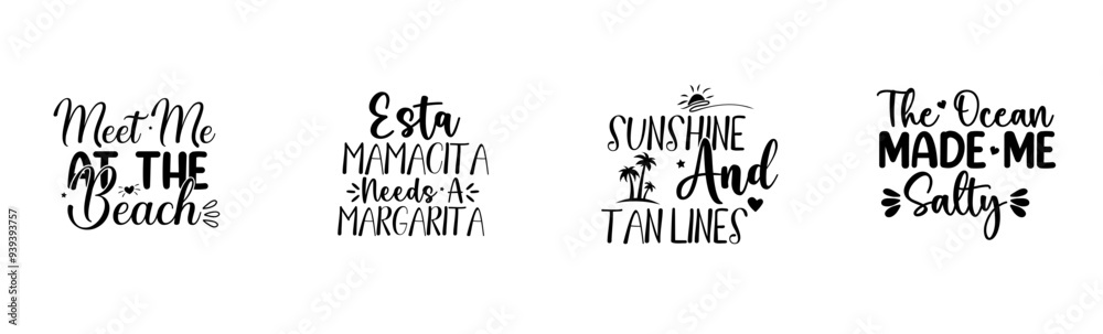 Vibrant Summer Labels And Badges, Typography Pack Vector Illustration for Decal, Presentation, Packaging