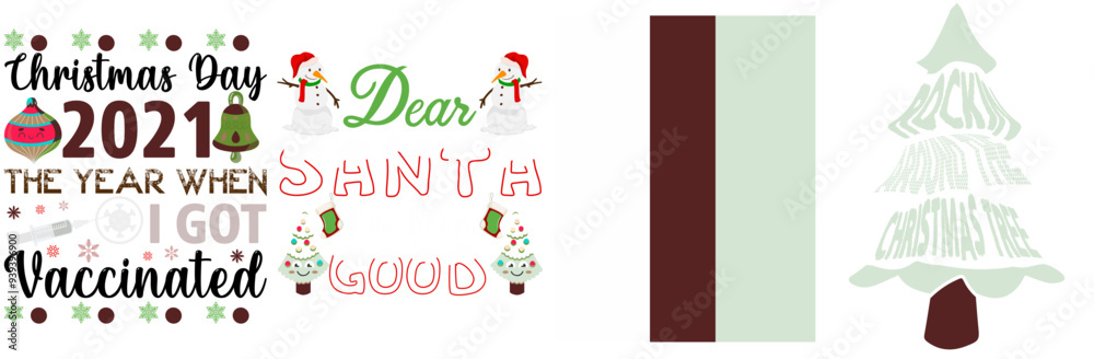 Naklejka premium Minimal Christmas Day Trendy Retro Style Illustration, Quotes Pack Vector Illustration for Newsletter, Flyer, Logo