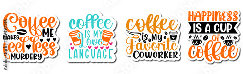 Minimalist Coffee Calligraphic Lettering, Invitation Bundle Vector Illustration for Logo, Poster, Magazine