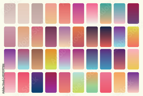 Soft colorful gradients set. Soft gradients collection