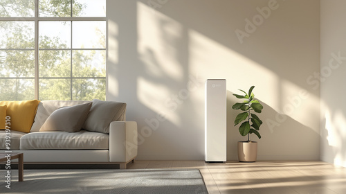 Modern Minimalist Living Room with Air Purifier
