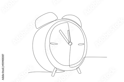 Alarm clocks concept one-line drawing