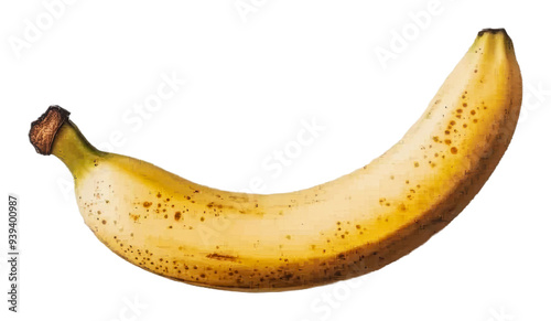 PNG Ripe banana with brown spots on white