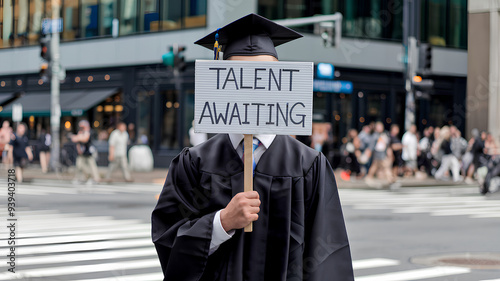 A fresh graduate candidate or a student looking out for a job in a competitive market, talent being wasted due to a recession