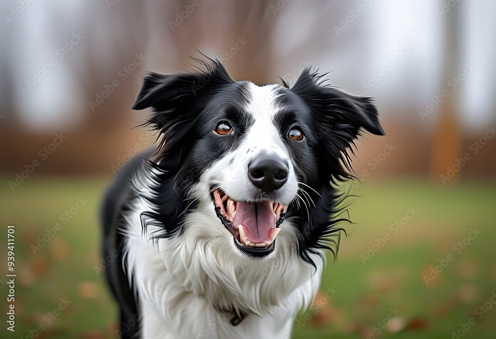A Border Collie enjoying an outdoor activity A Border Collie enjoying an outdoor activity