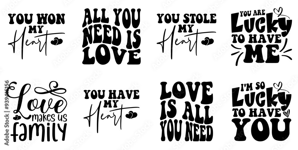 Obraz premium Minimal Valentines Day Teacher Phrases, Inscriptions Collection Vector Illustration for Mug Design, Brochure, Vouchers