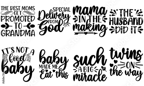 Elegant Pregnant Phrases, Inscriptions Collection Vector Illustration for Motion Graphics, Vouchers, Book Cover