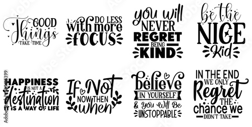 Minimal Motivational Quotes, Invitation Pack Vector Illustration for Infographic, Packaging, Wrapping Paper