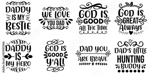 Elegant Dad Invitation, Quotes Pack Vector Illustration for Magazine, Flyer, Advertisement