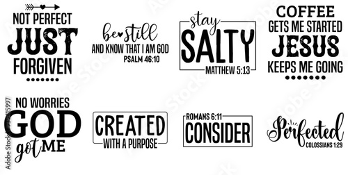 Classic Christian Calligraphy, Inscriptions Collection Vector Illustration for Logo, Holiday Cards, Sticker
