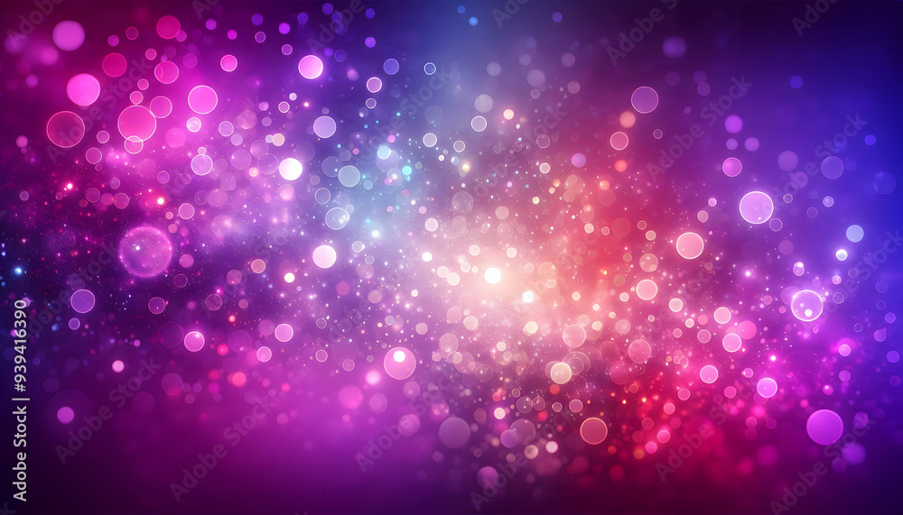 Gradient background from dark purple to light pink, decorated with many bokeh circles. Gradient background from dark purple to light pink, decorated with many bokeh circles.