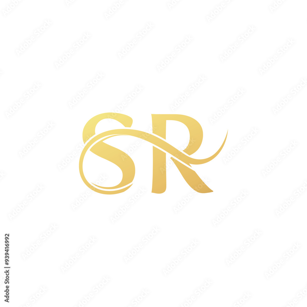 SR Logo , SR  Monogram, Initial Letter SR or RS typography logo design vector, SR Elegant Luxury Initial Letter Logo Template