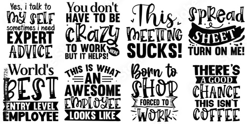 Elegant Funny Plant Quotes, Calligraphy Set Vector Illustration for Brochure, Magazine, Decal