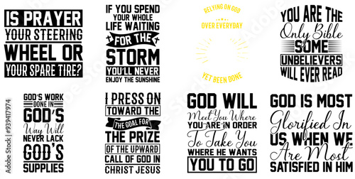 Minimal Christian Women Inscriptions, Typographic Emblems Bundle Vector Illustration for Holiday Cards, Magazine, T-Shirt Design