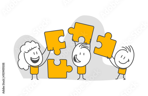 Stick figures. Business. Partnership concept.
