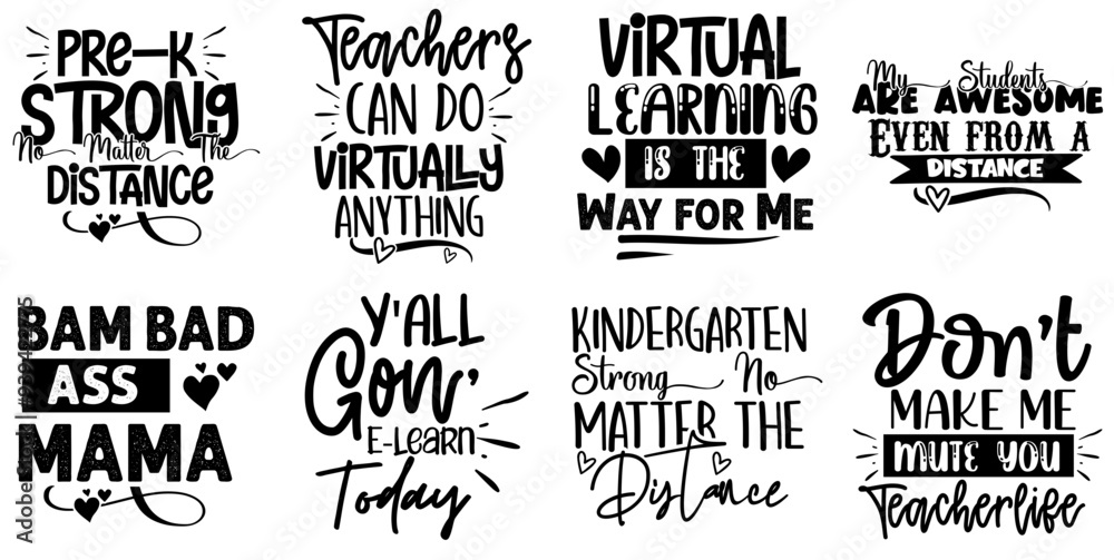 Obraz premium Minimal Volleyball Quotes, Phrases Set Vector Illustration for Banner, Vouchers, Flyer
